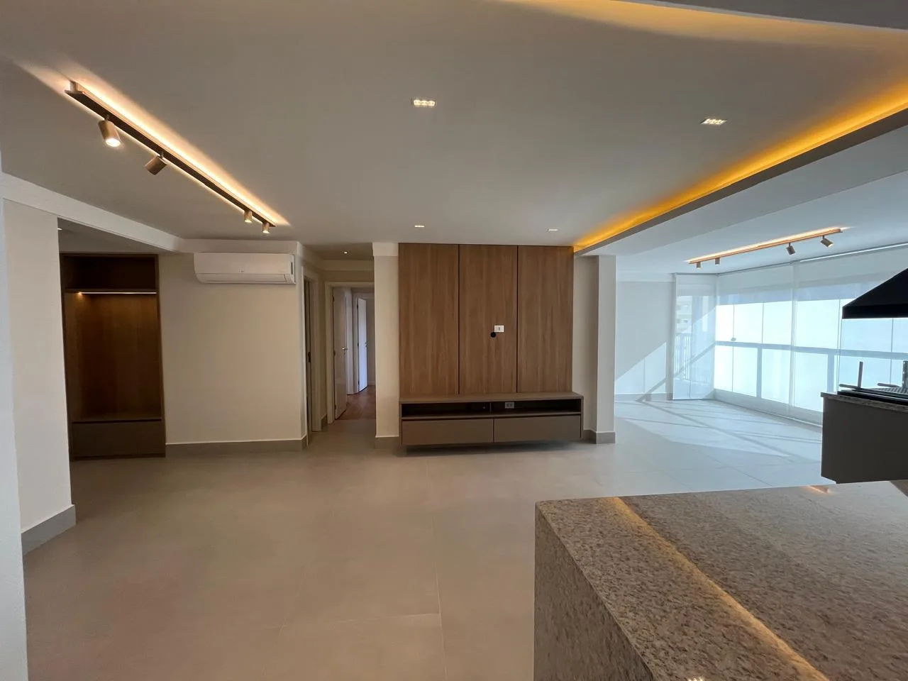Sala Integrada com varanda gourmet