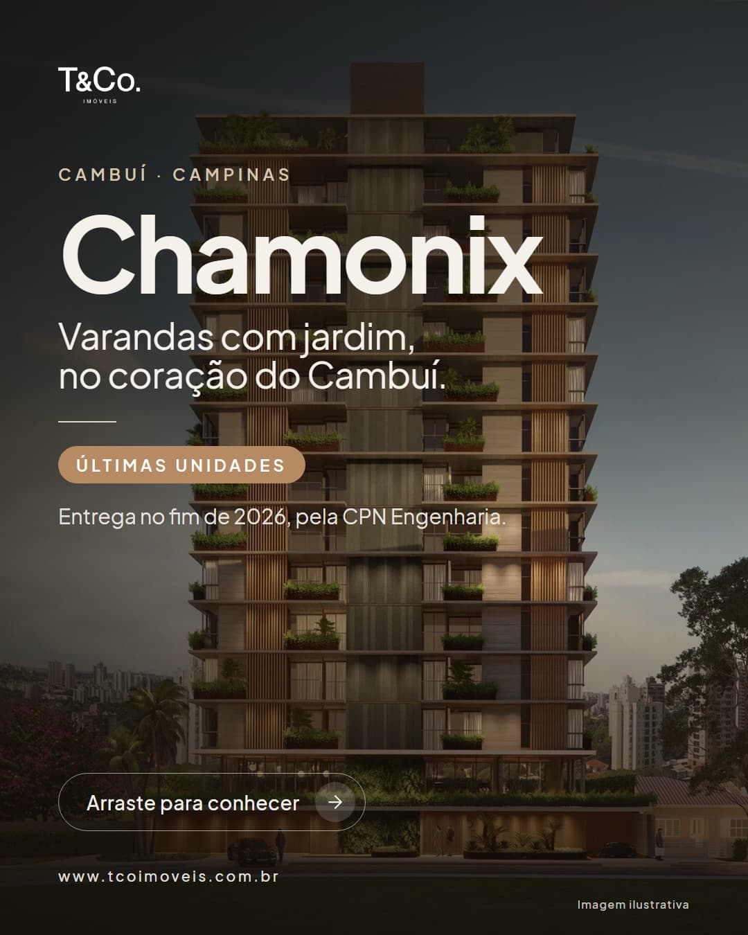 Chamonix: varandas com jardim no coração do Cambuí. Últimas unidades, com entrega no fim de 2026. 🌿
O Chamonix fica na
