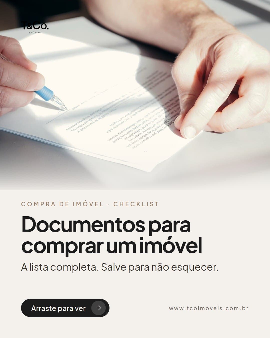 Vai comprar um imóvel? Salve este checklist de documentos antes de pagar o sinal. 📋
👤 Do comprador: RG e CPF, certidã