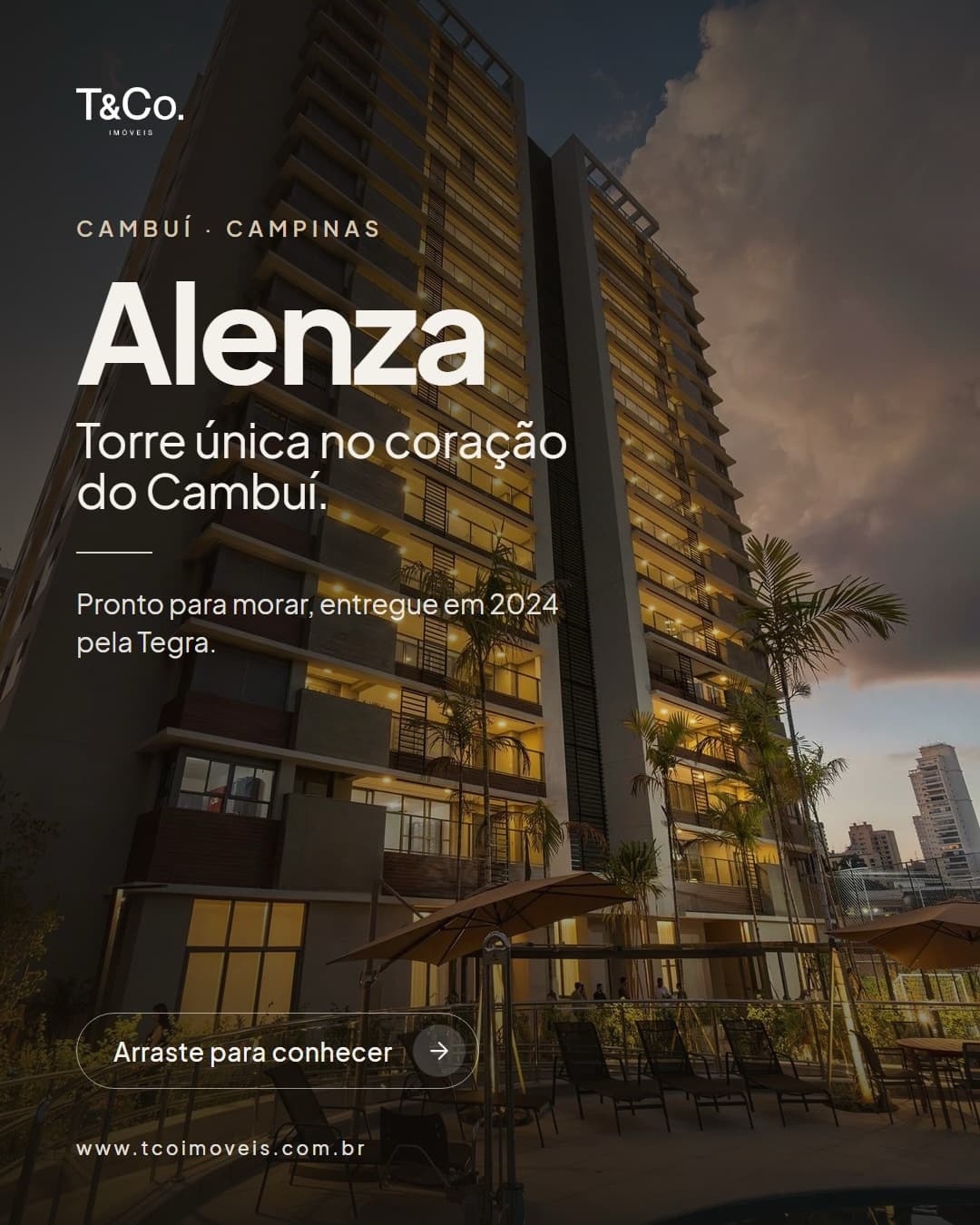 Alenza Cambuí: torre única no coração do Cambuí. 🌿
O Alenza fica na Rua Doutor Emílio Ribas, num trecho residencial e