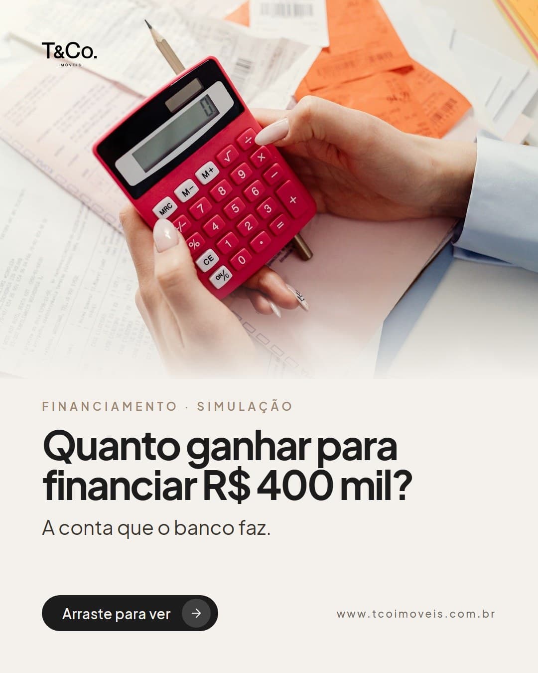 Quanto você precisa ganhar para financiar um imóvel de R$ 400 mil? A gente fez a conta. 🧮
🏦 A regra: o banco aprova p