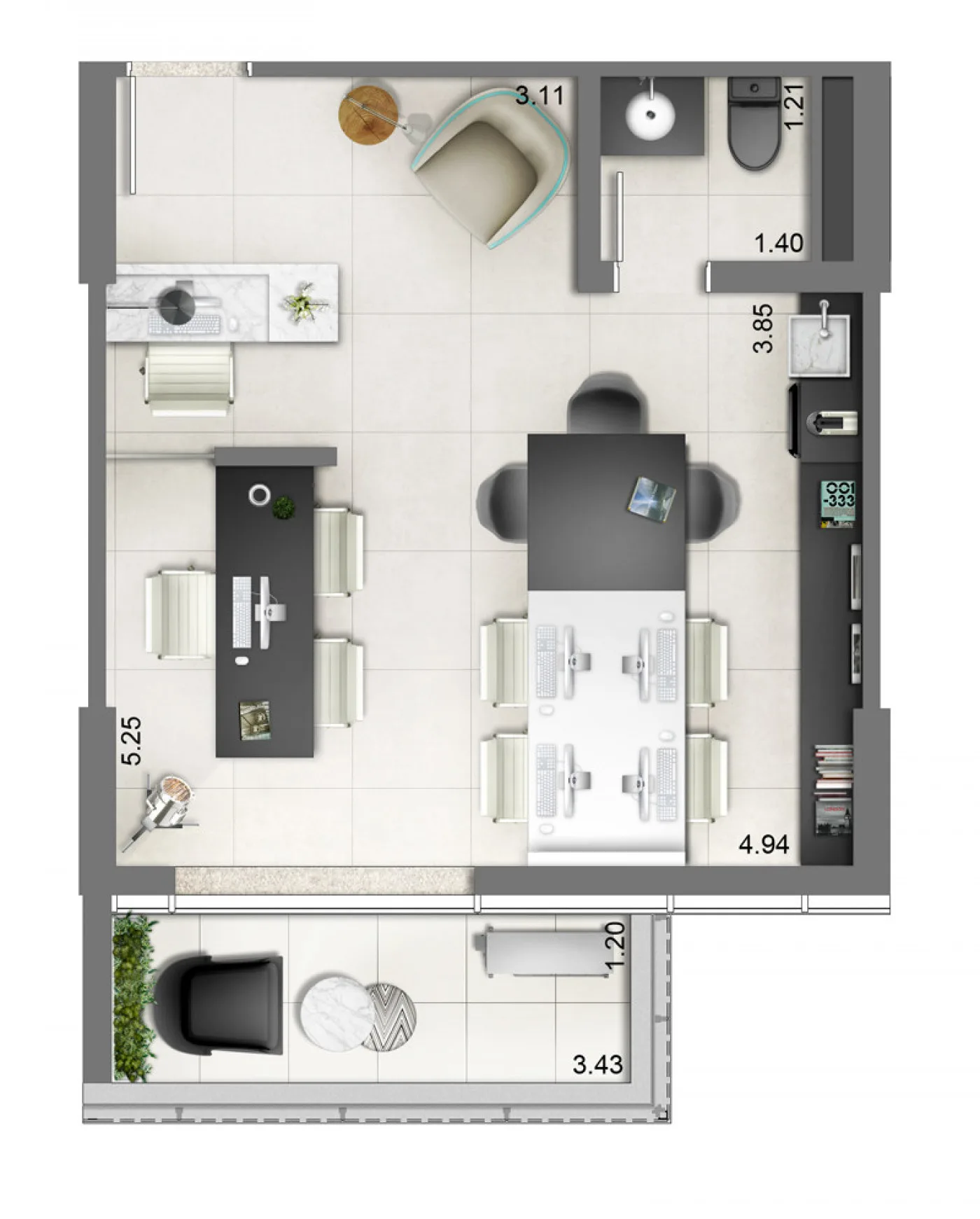 Midtown Aquidaban Office em Centro, Campinas, planta 1