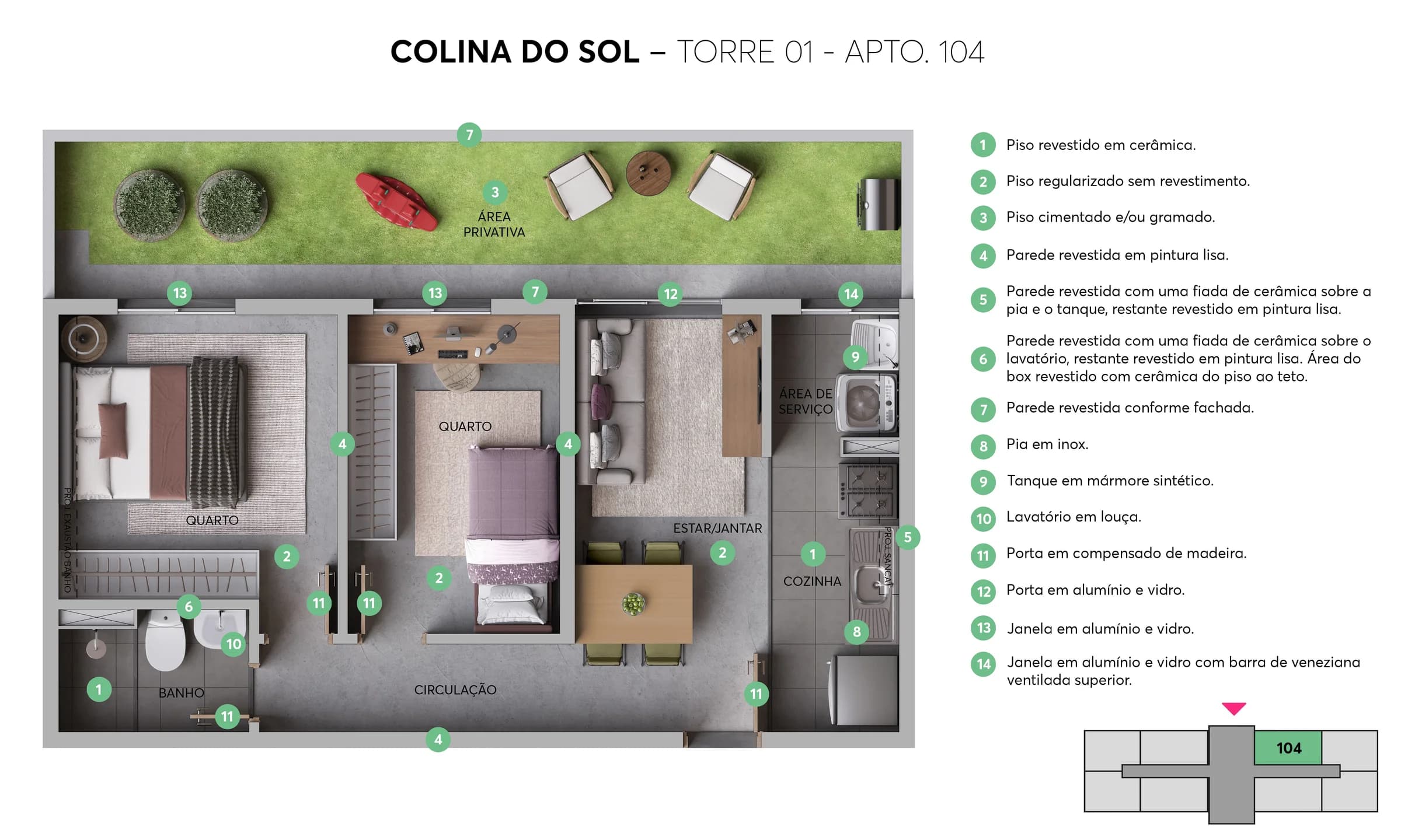 Colina do Sol em Santa Clara, Campinas: Planta Colina do Sol