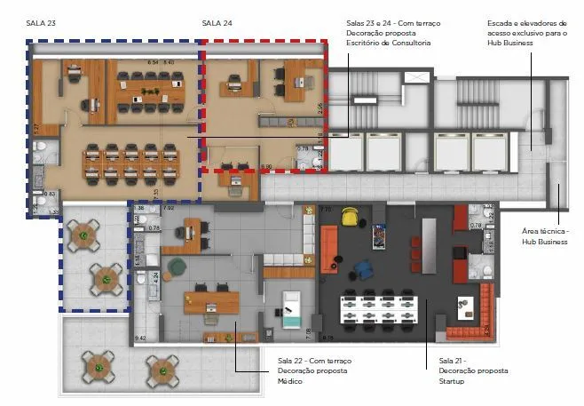 Hub Cambuí em Cambuí, Campinas, planta 1
