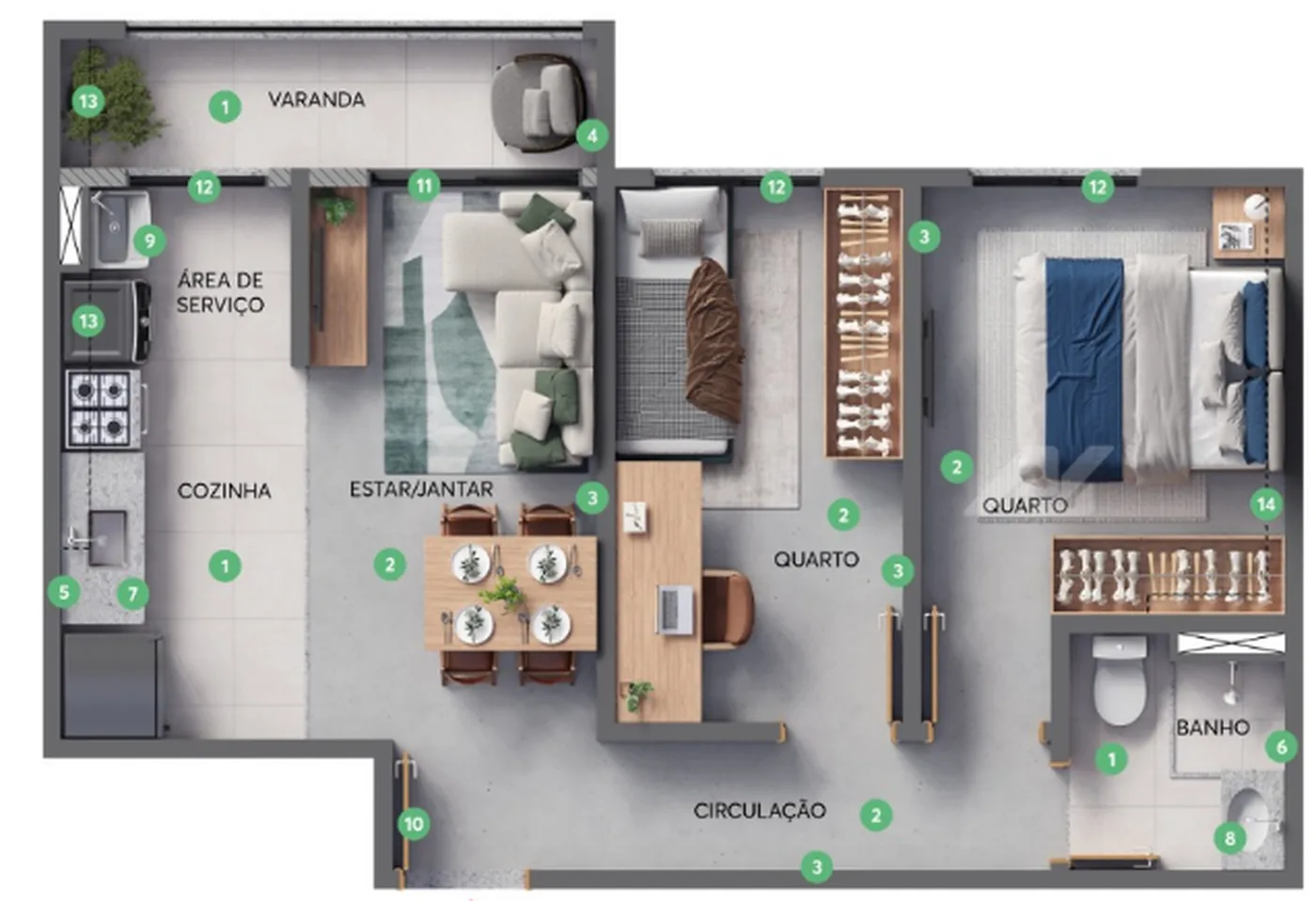 City Galleria em Residencial Galeria Garden, Campinas, planta 1