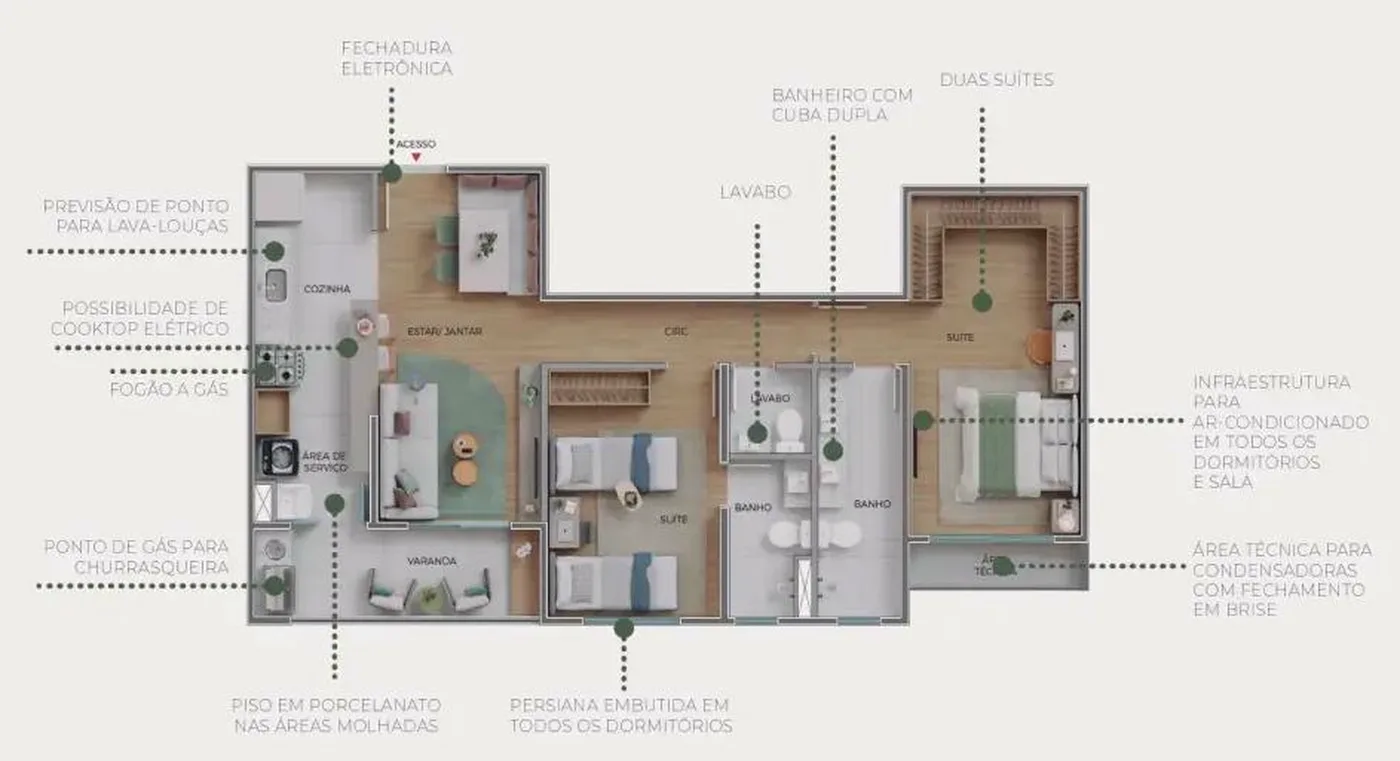 Casa Prado Residence em Parque Prado, Campinas, planta 1