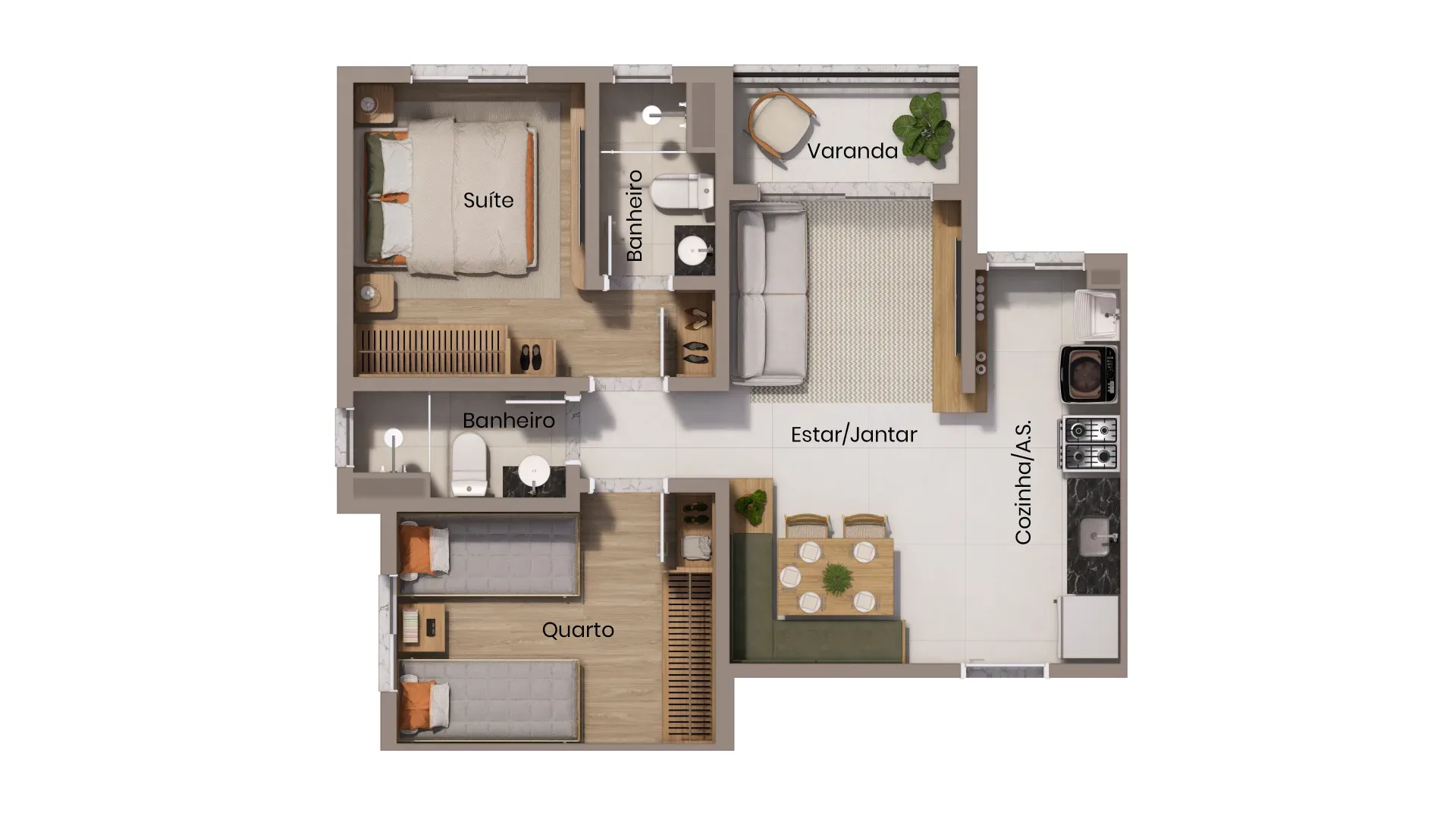 Elegance Residencial - Zuma em Vila Joaquim Inácio, Campinas, planta 1