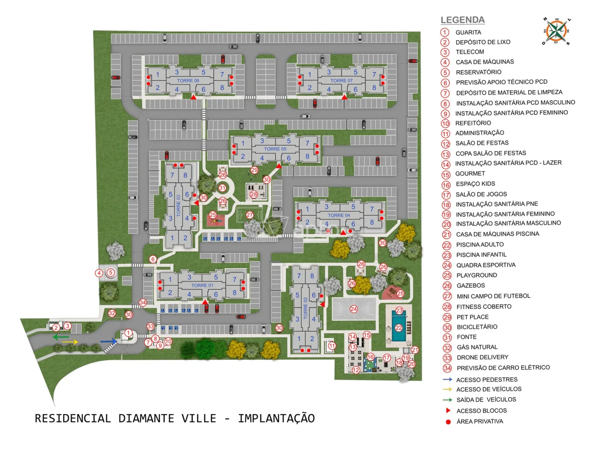 Residencial Diamante Ville em Jardim Nova Europa, Campinas, planta 1